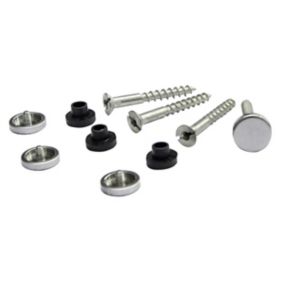 Diall PZ Countersunk Grey Mirror screw (Dia)4mm (L)35mm, Pack of 4