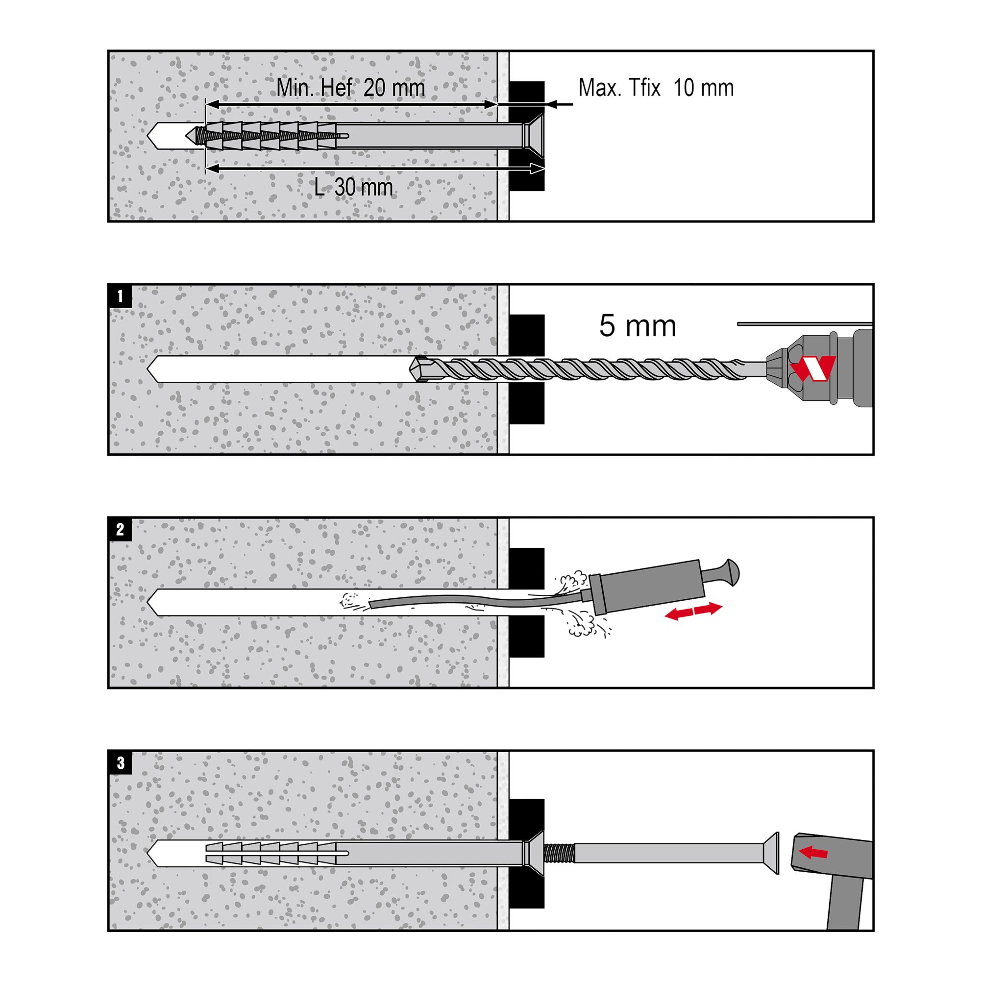 Diall PZ Countersunk Hammer fixing (Dia)5mm (L)30mm, Pack of 20