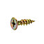 Diall PZ Double-countersunk Yellow-passivated Steel Wood screw (Dia)5mm (L)20mm, Pack of 100