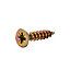 Diall PZ Double-countersunk Yellow-passivated Steel Wood screw (Dia)5mm (L)25mm, Pack of 100
