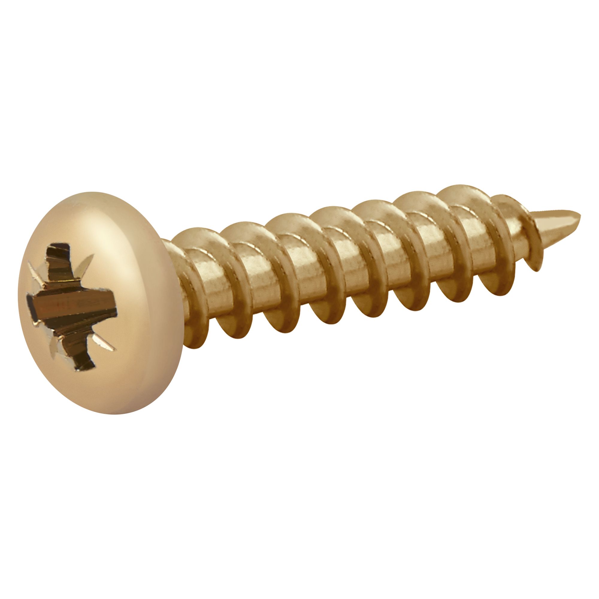 Diall PZ Pan head Yellow-passivated Steel Wood screw (Dia)5mm (L)25mm, Pack of 100