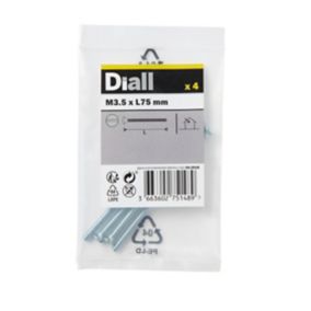 Diall Raised-countersunk Zinc-plated Carbon steel Switch box screw (Dia)3.5mm (L)75mm, Pack of 4