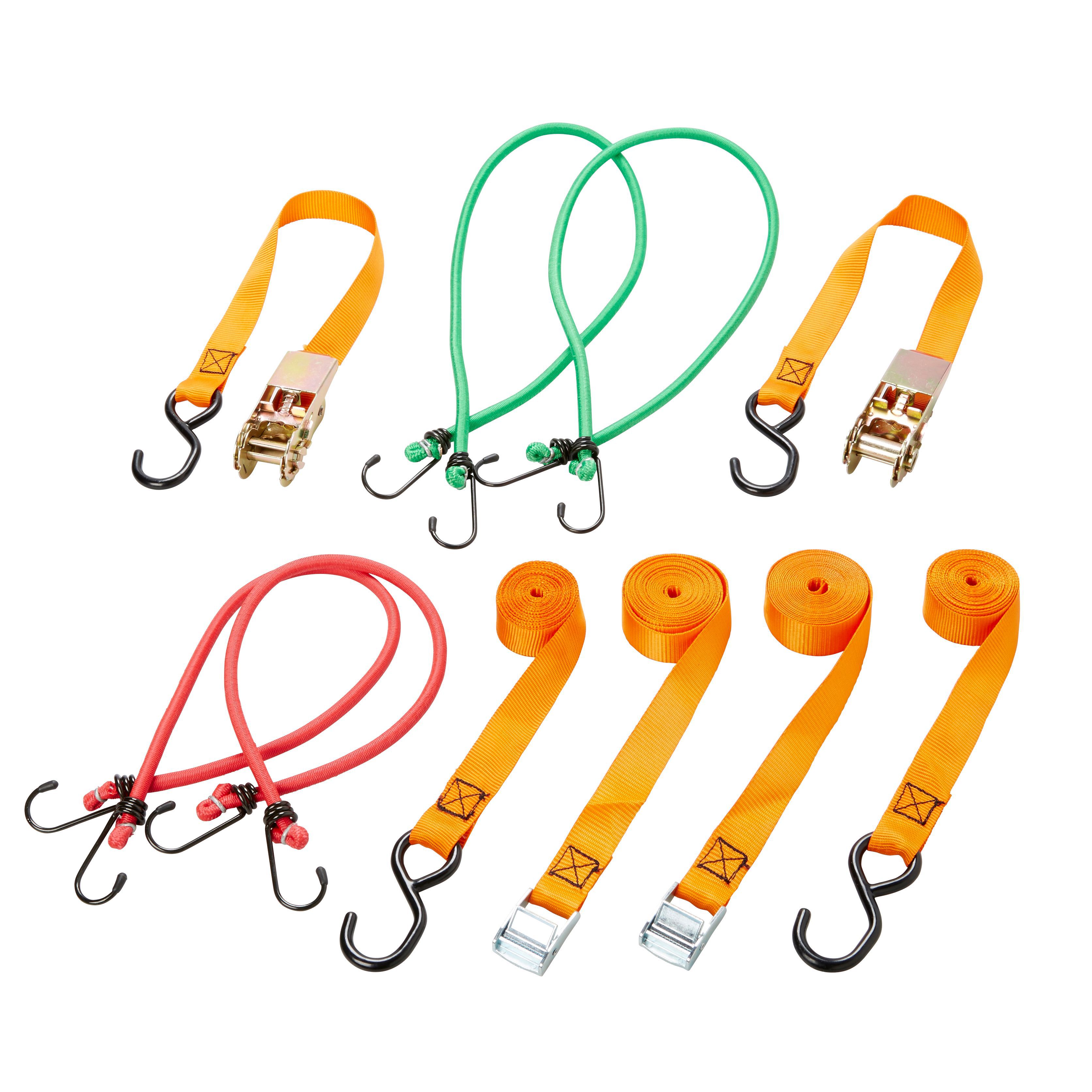 Diall Ratchet tie down & hook set, Pack of 8