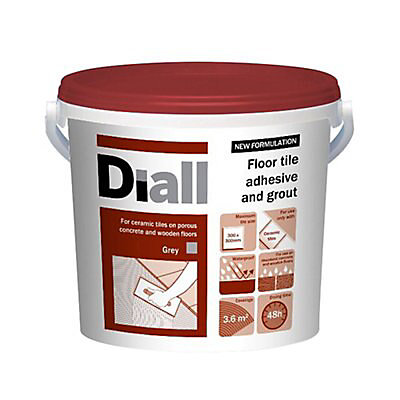Diall Ready Mixed Grey Tile Adhesive Grout 15 1kg Diy At B Q - Wall Tile Adhesive And Grout Grey
