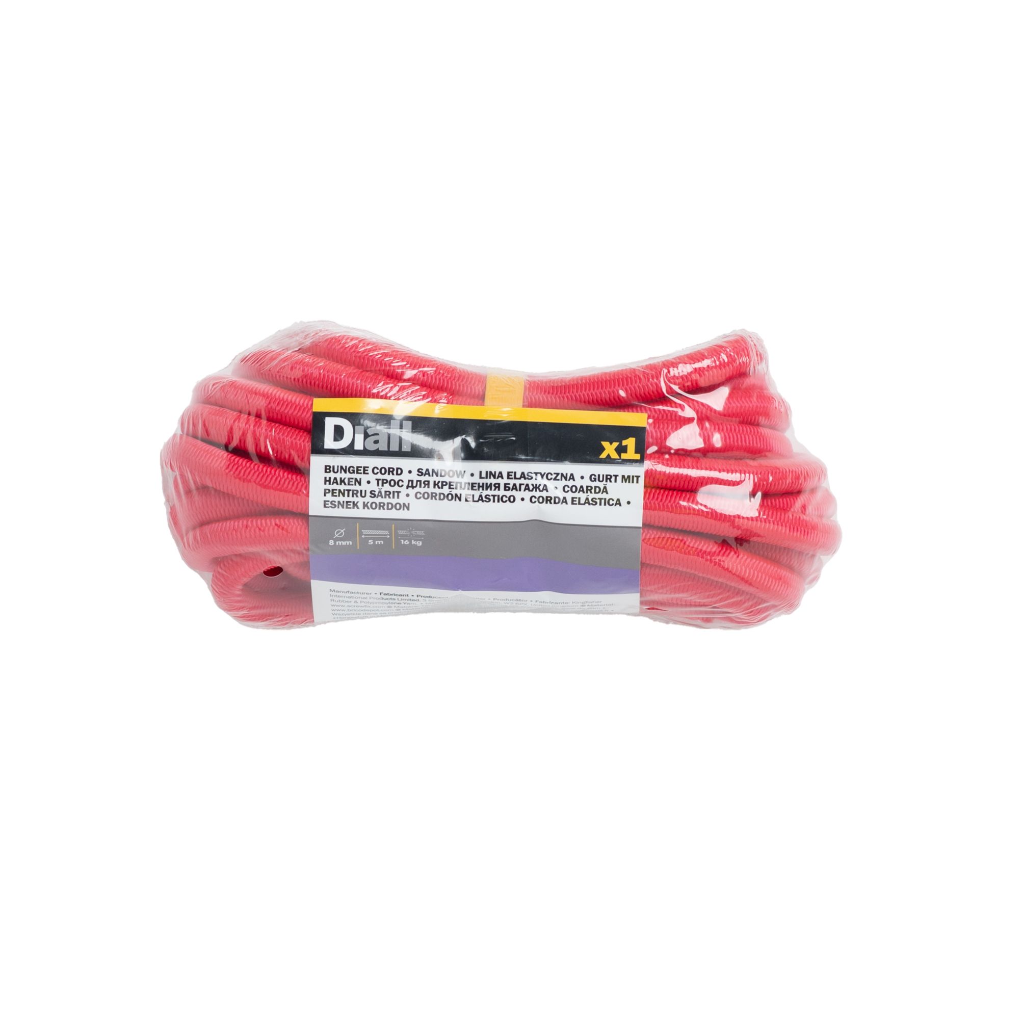 Diall Red Bungee cord (Dia)8mm (L)5m