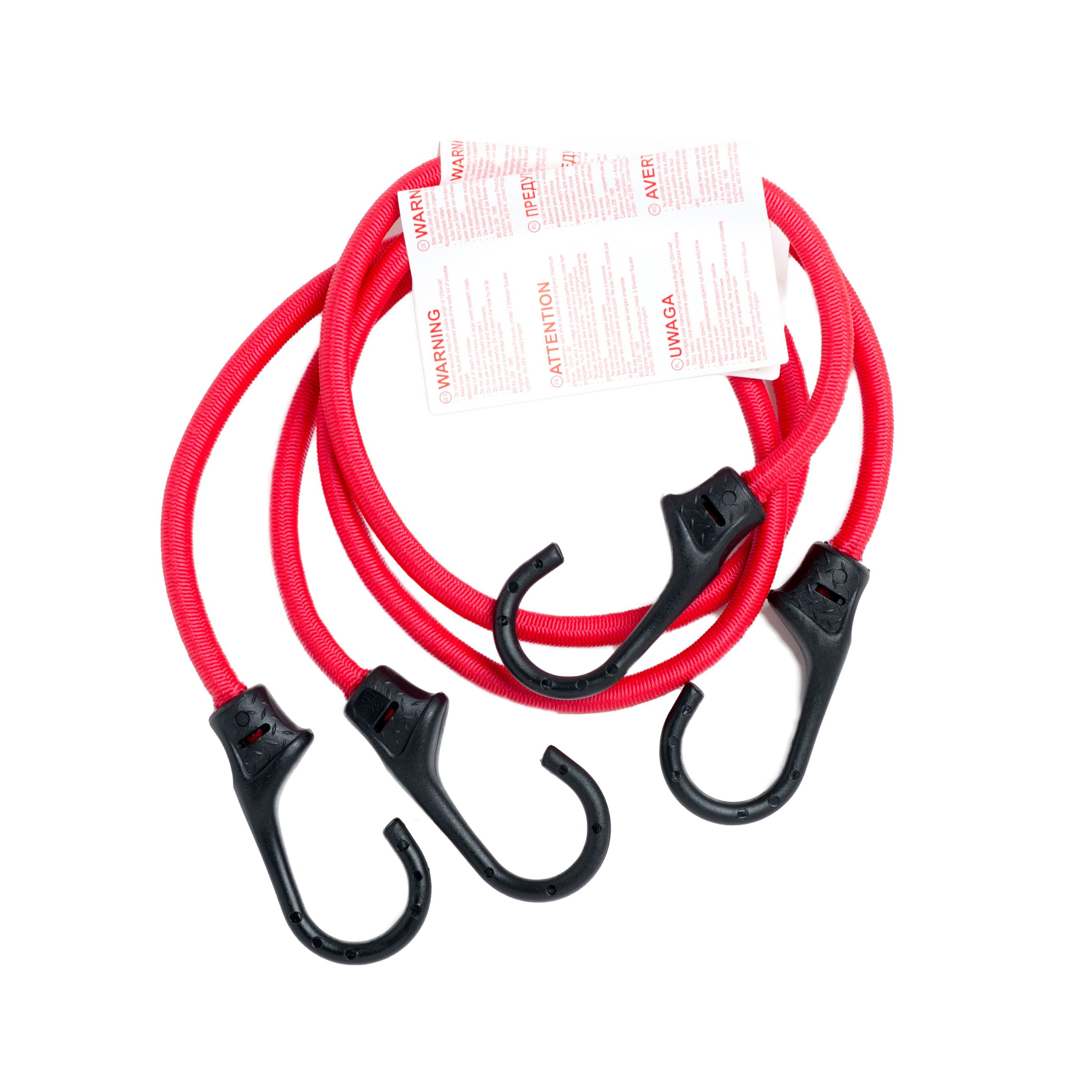 Diall Red Bungee cord with hooks (Dia)8mm (L)0.8m, Pack of 2