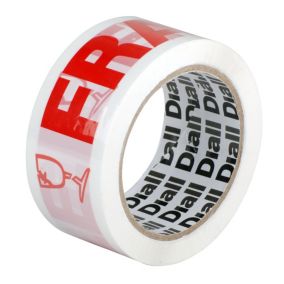 Diall Red & white Packing Tape (L)66m (W)50mm