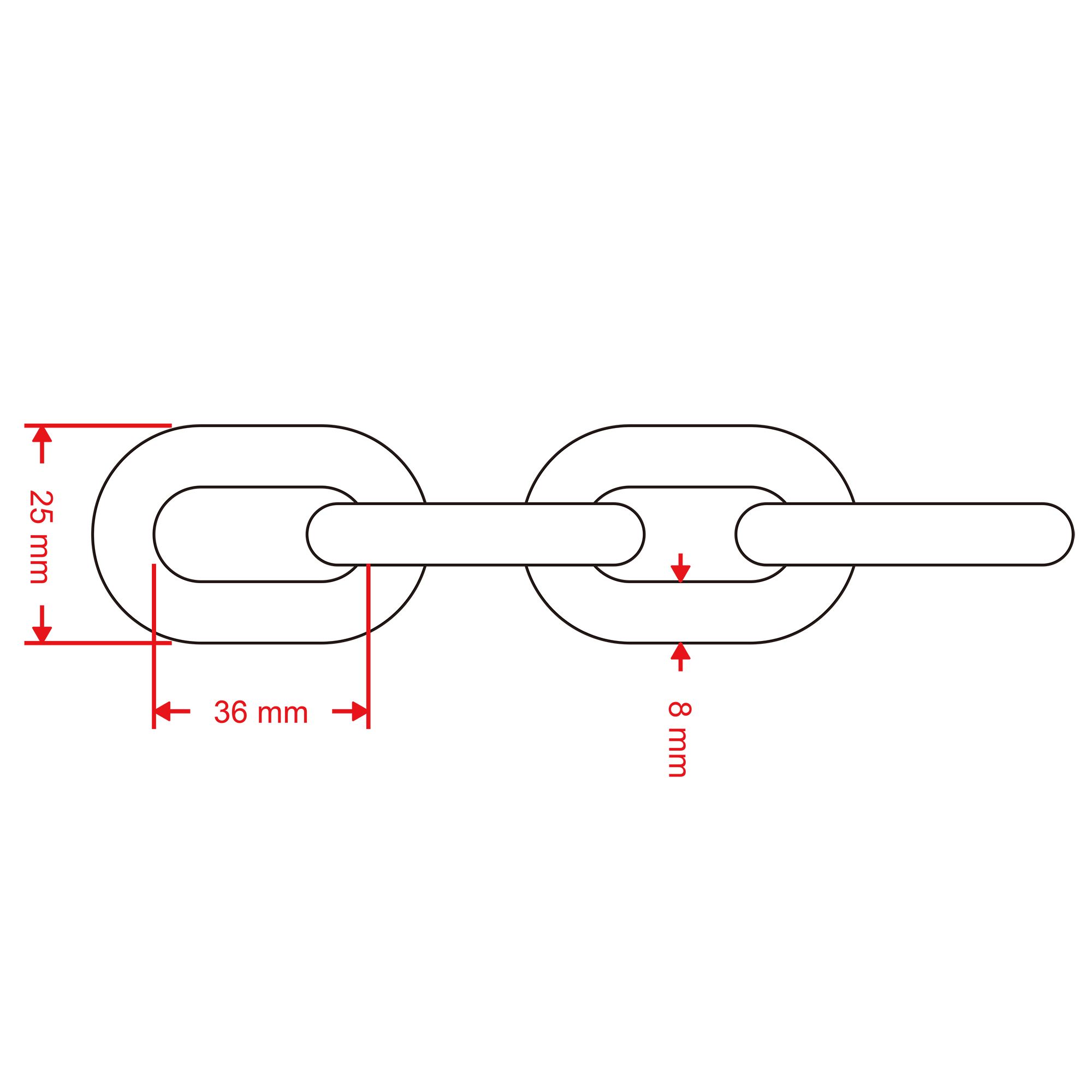 Diall Red & white Plastic Injection moulding Chain, (L)25m (Dia)8mm
