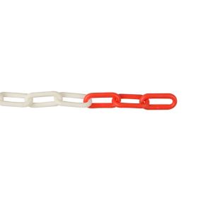 Diall Red & white Plastic Injection moulding Chain, (L)25m (Dia)8mm