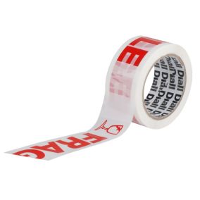 Diall Red & white Tape (L)66m (W)50mm