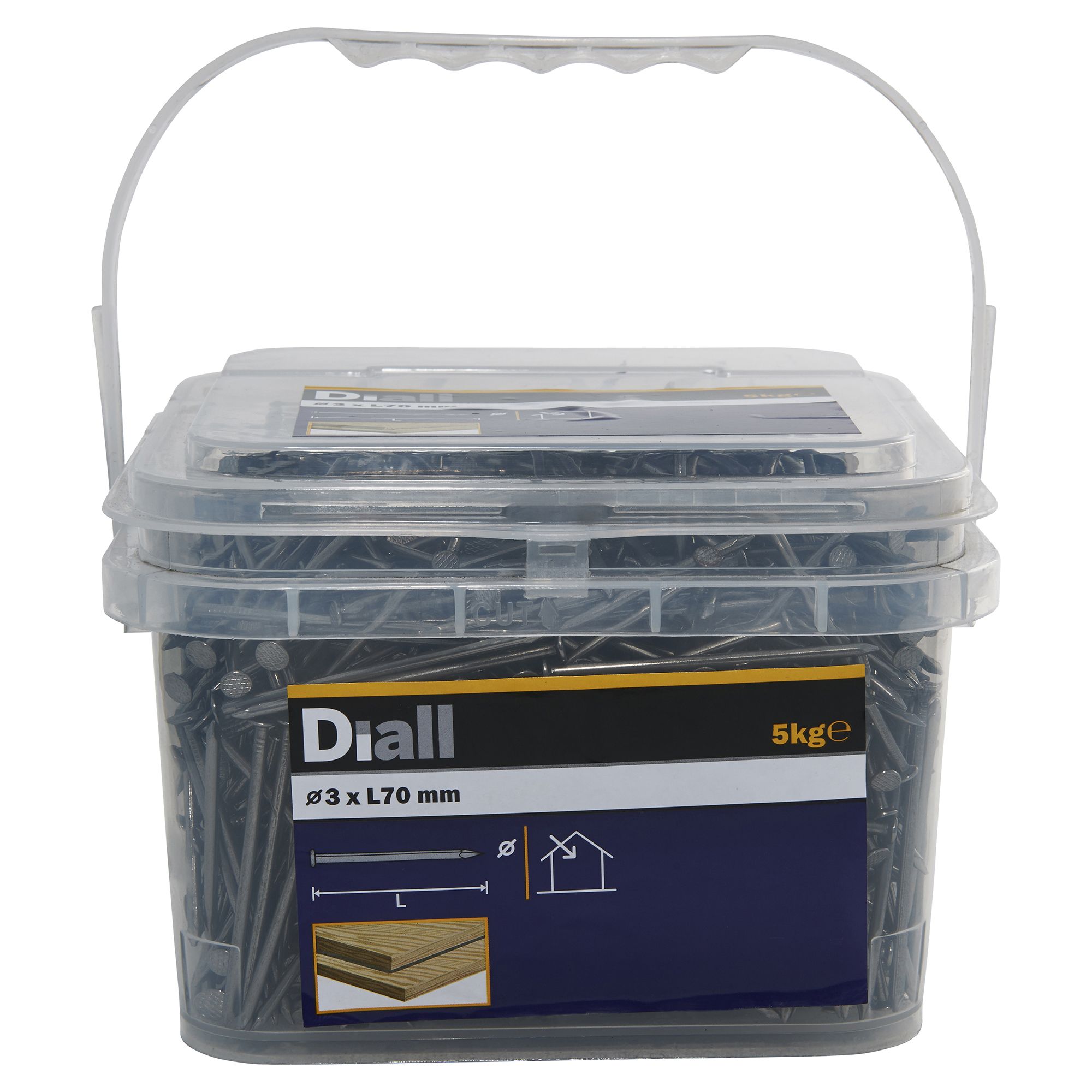 Diall Round wire nail (L)70mm (Dia)3mm, Pack