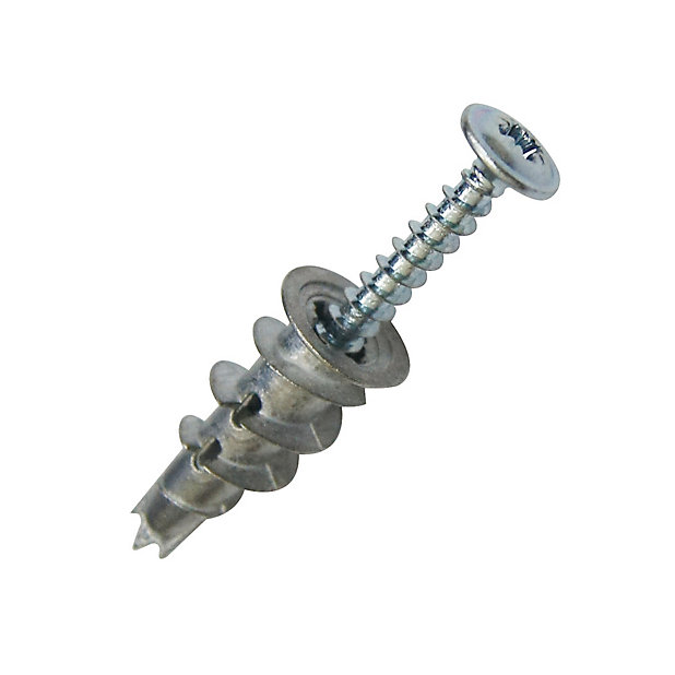 *INCLUDES SCREWS!* *Top Quality! Plaster board metal plugs Self drilling 32mm 
