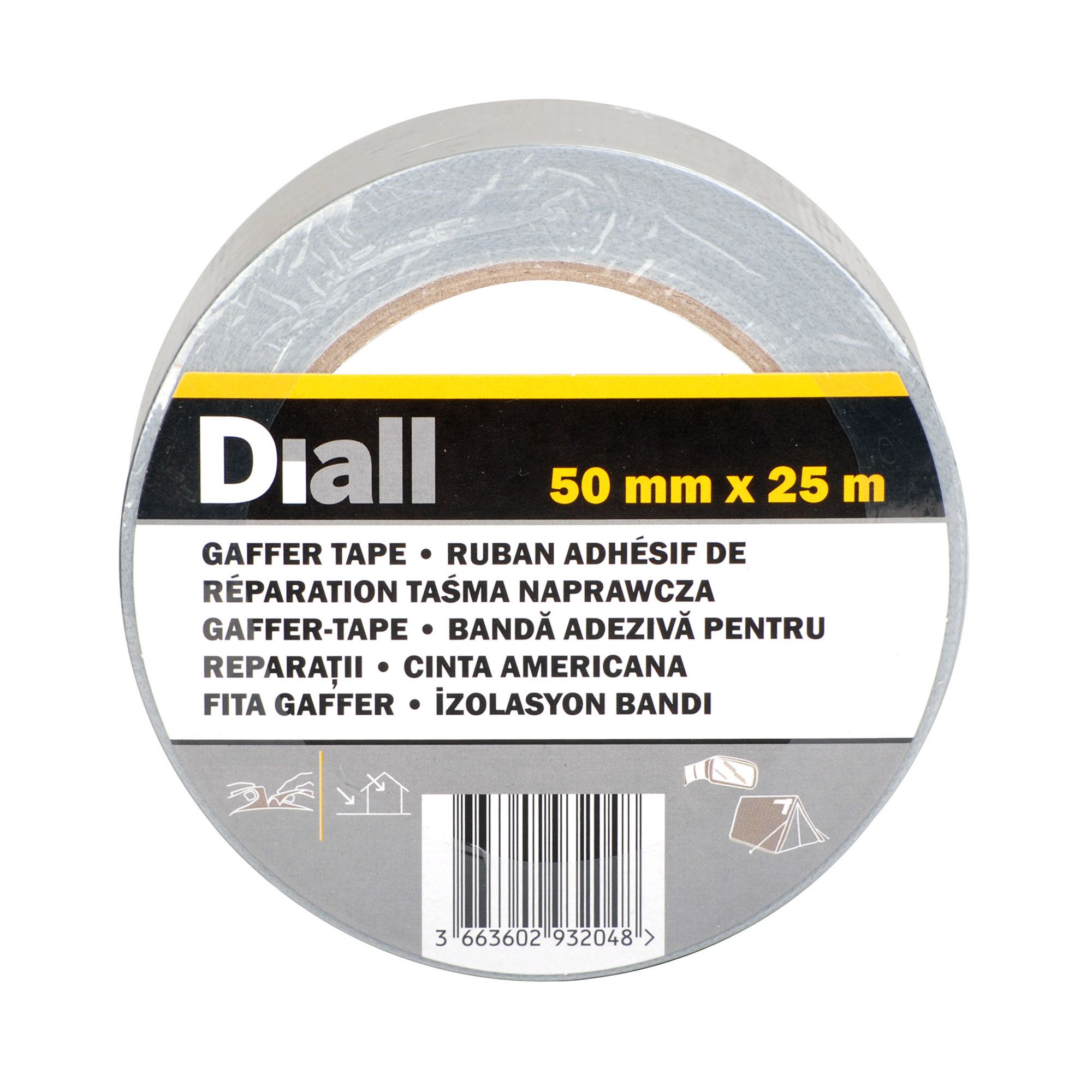Diall Silver effect Duct Tape (L)25m (W)50mm