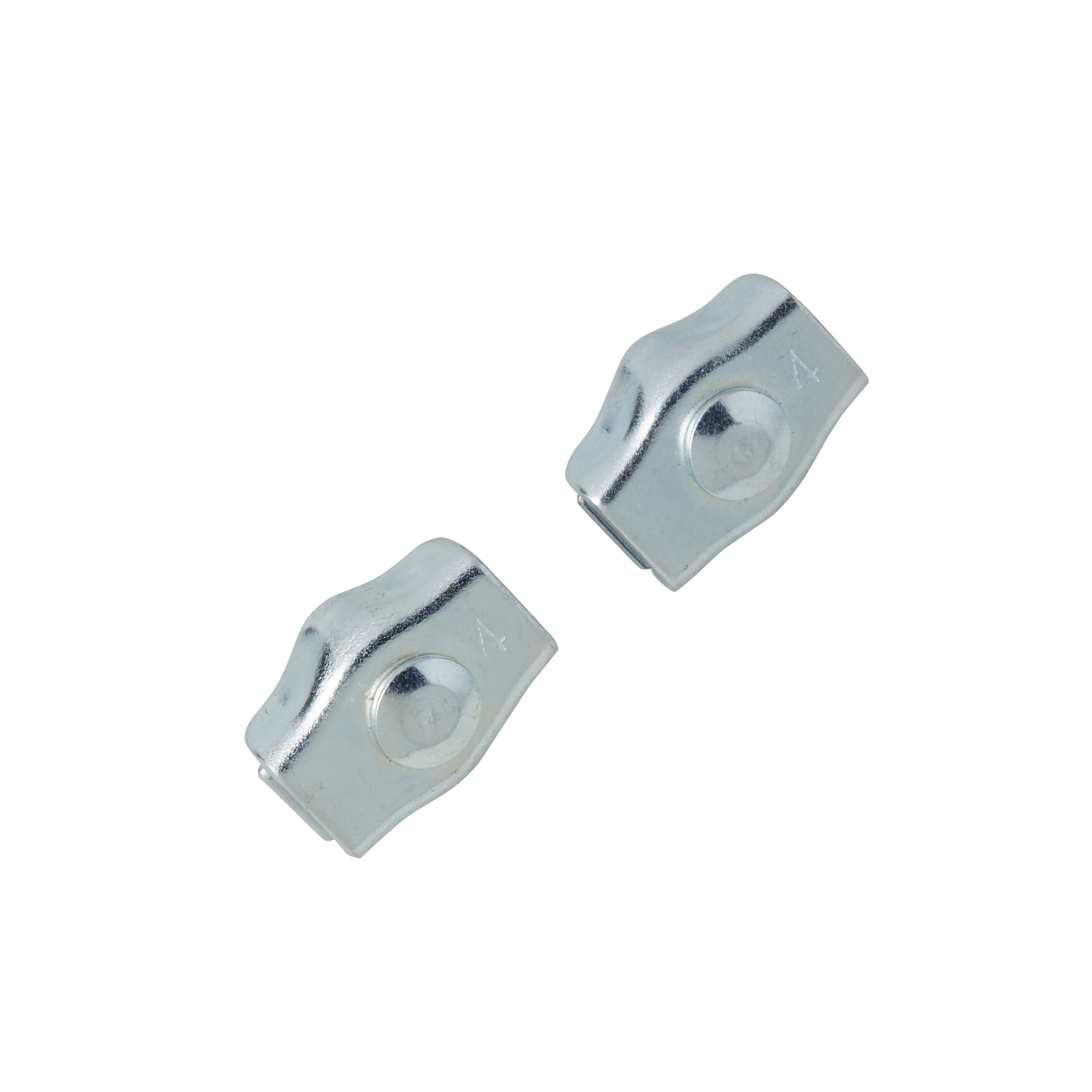 Diall Simplex Zinc-plated Steel Wire rope clamp (L)90mm (Dia)2mm, Pack of 2