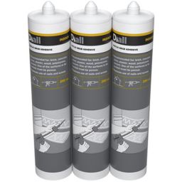 Diall Solvent-free White Multi-purpose Grab adhesive 280ml, Pack of 3