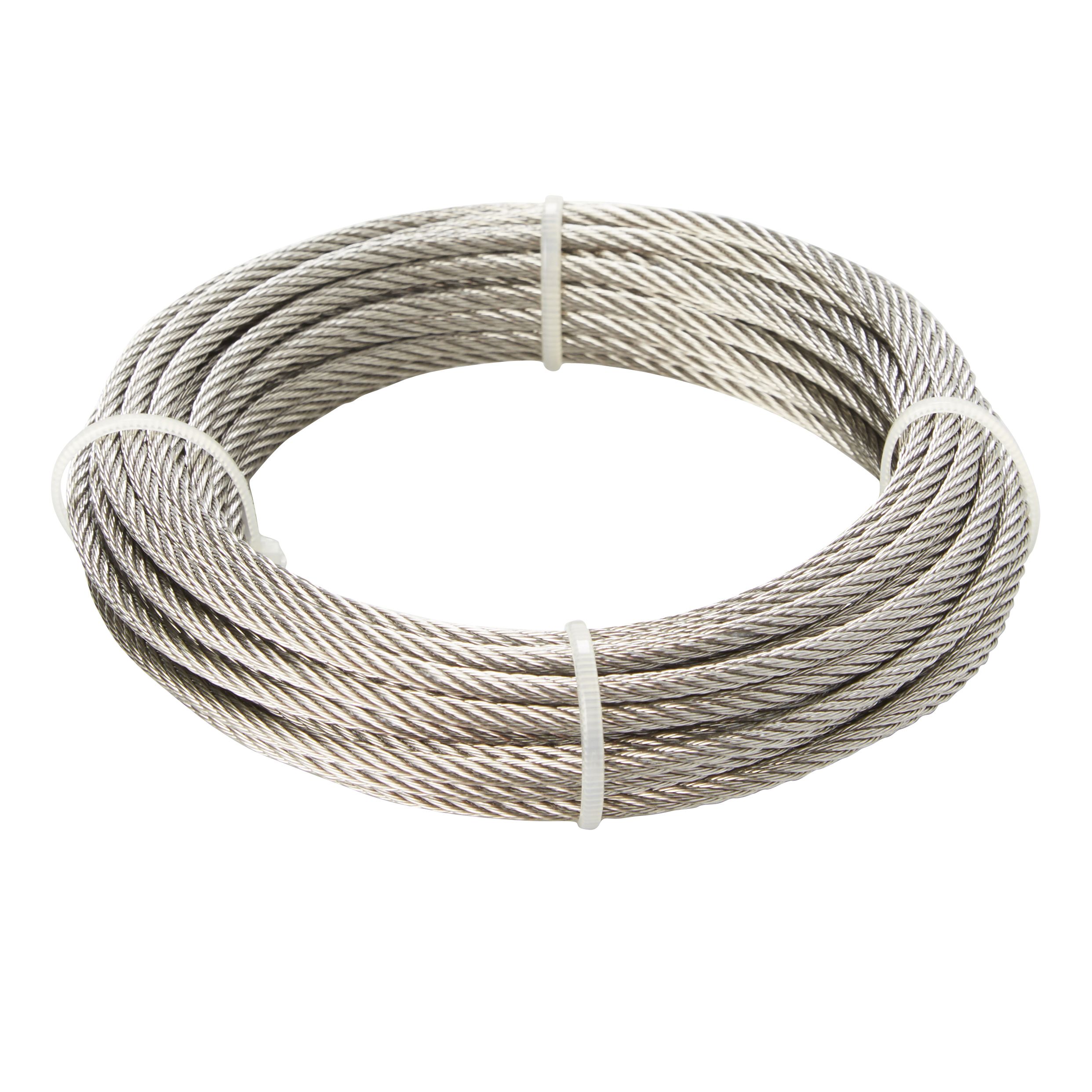 Diall Stainless steel Cable, (L)10m (Dia)3.5mm