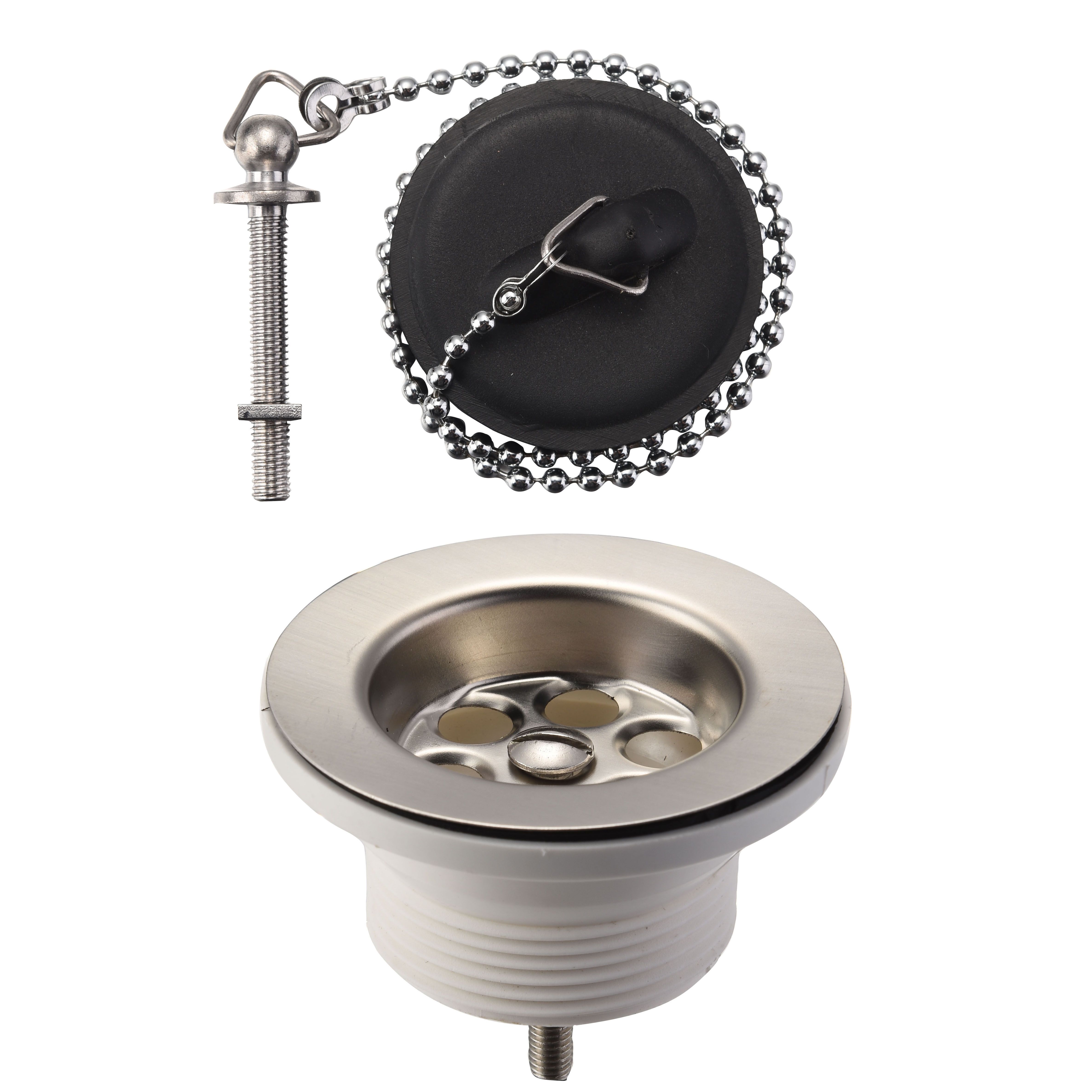 Diall Stainless steel effect Plastic & stainless steel Plug & chain Waste (Dia)50mm