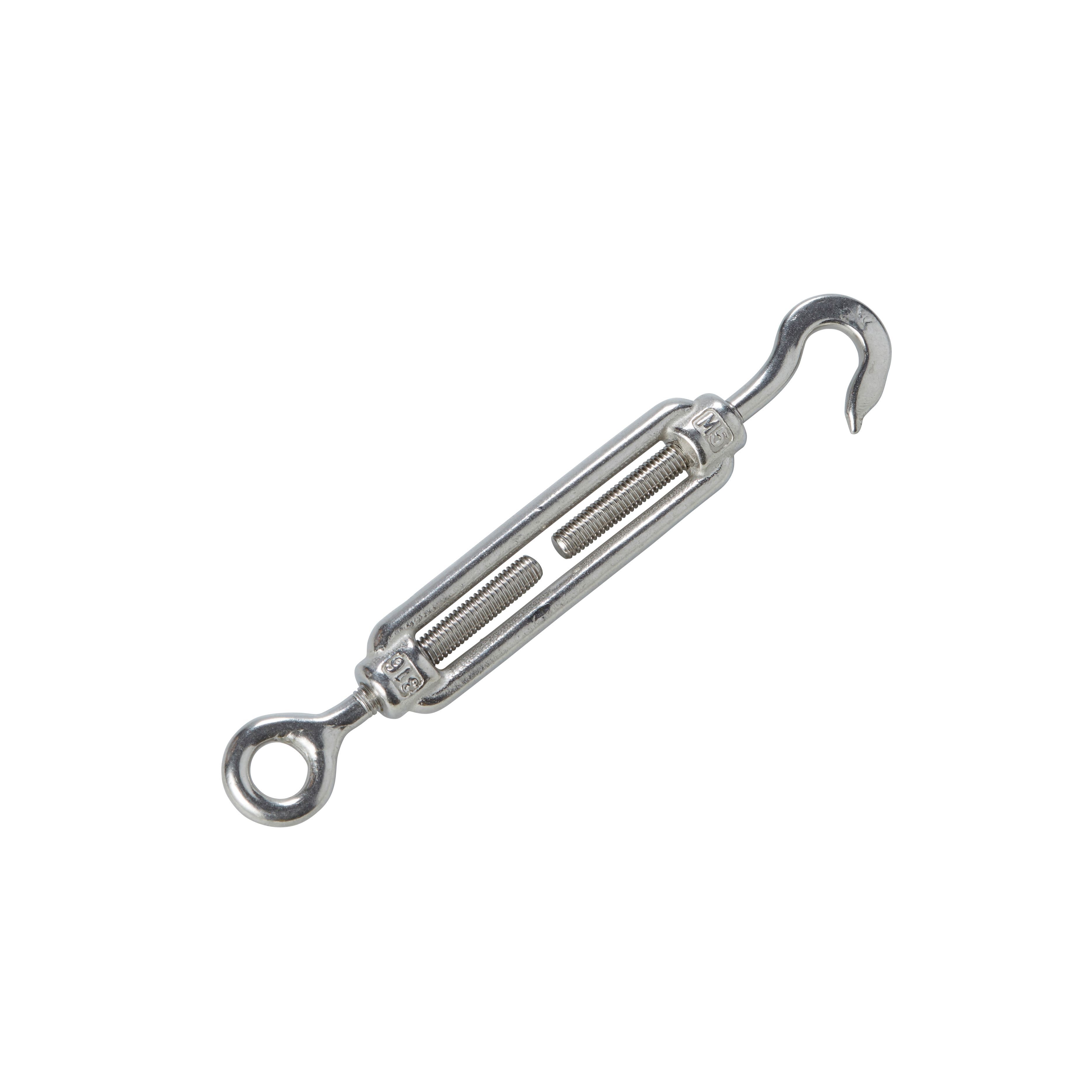 Diall Stainless steel Hook & eye Turnbuckle, (Dia)5mm (Max)75kg