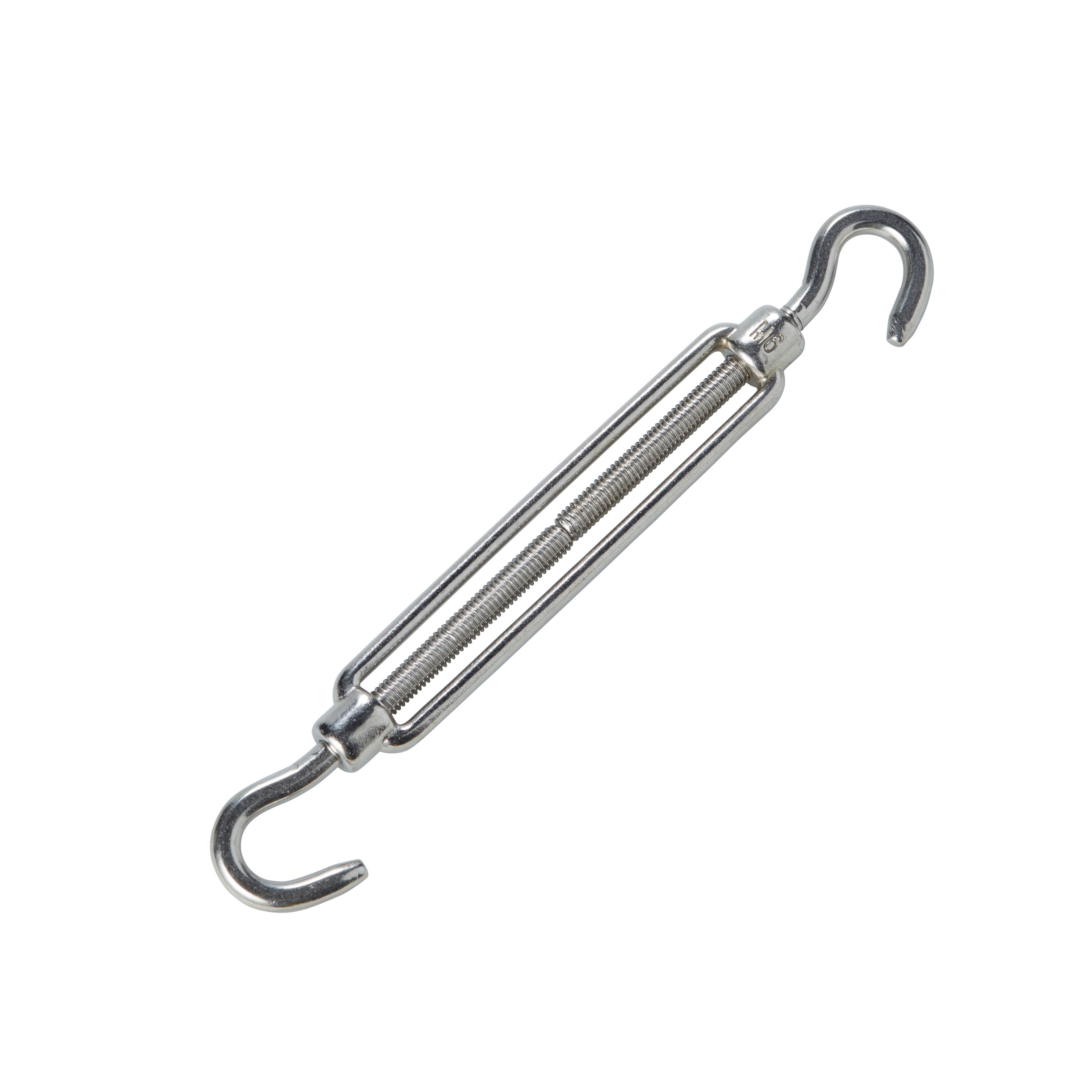 Diall Stainless steel Hook hook Turnbuckle, (Dia)6mm (Max)100kg