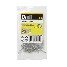 Diall Stainless steel Screw (Dia)3mm (L)20mm, Pack of 20