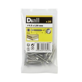 Diall Stainless steel Screw (Dia)4.5mm (L)30mm, Pack of 20