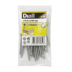 Diall Stainless steel Screw (Dia)4.5mm (L)45mm, Pack of 20