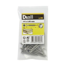 Diall Stainless steel Screw (Dia)4mm (L)40mm, Pack of 20