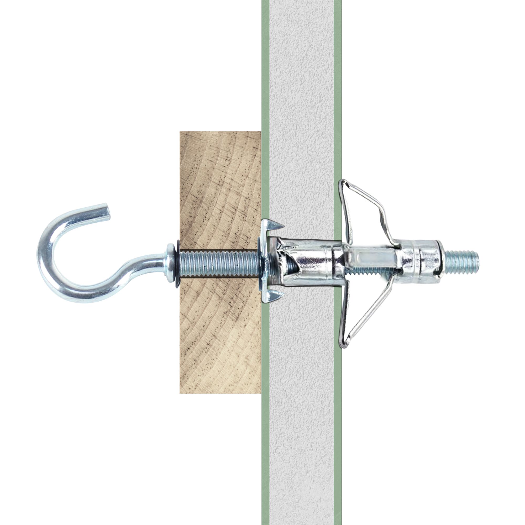 Diall Steel C-hook Hollow wall anchor M5 (L)37mm, Pack of 2