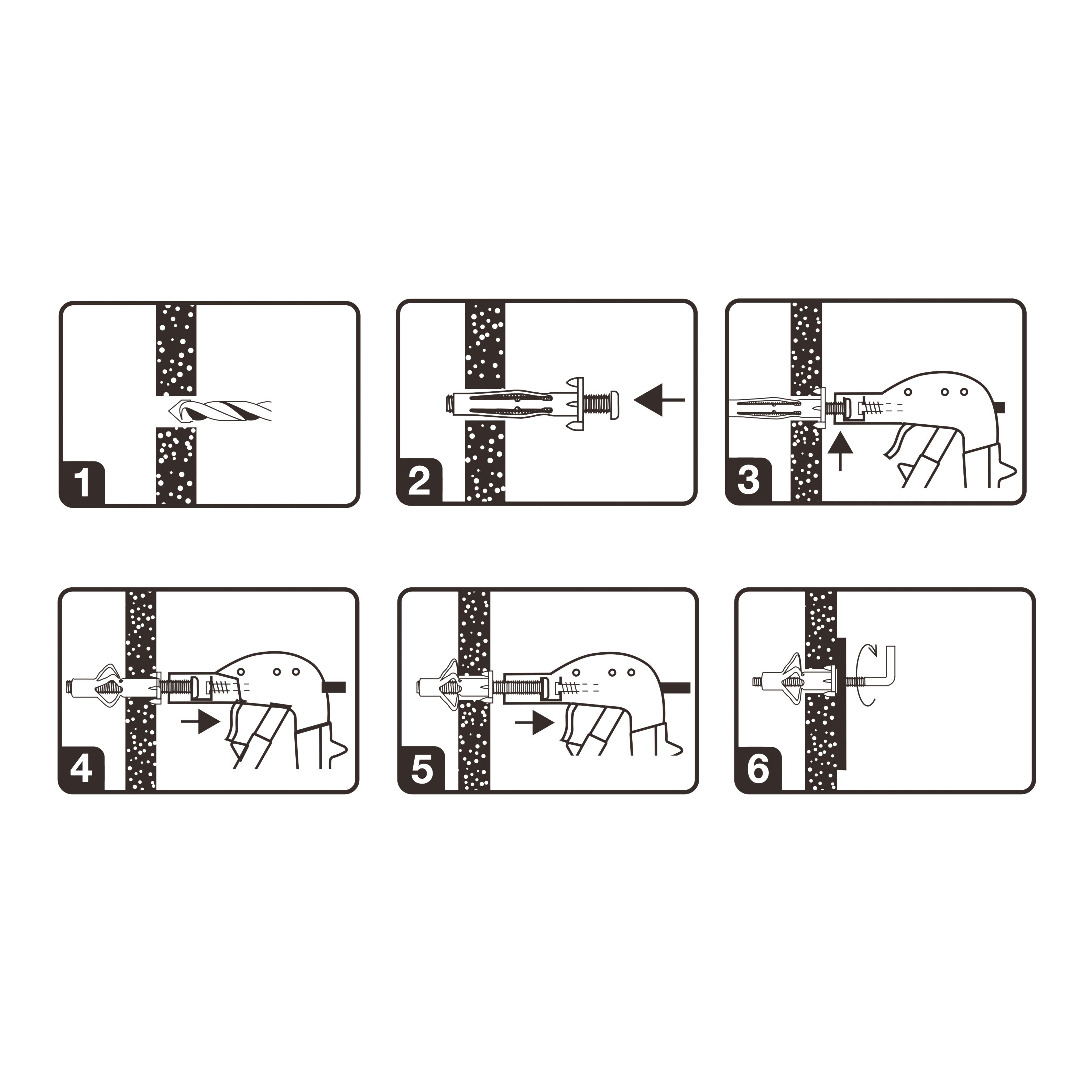 Diall Steel L-hook Hollow wall anchor M4 (L)46mm, Pack of 2