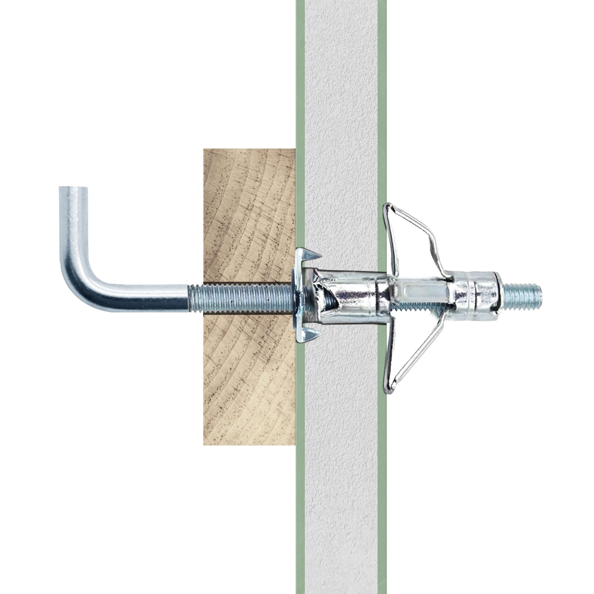 Diall Steel L-hook Hollow wall anchor M5 (L)37mm, Pack of 2