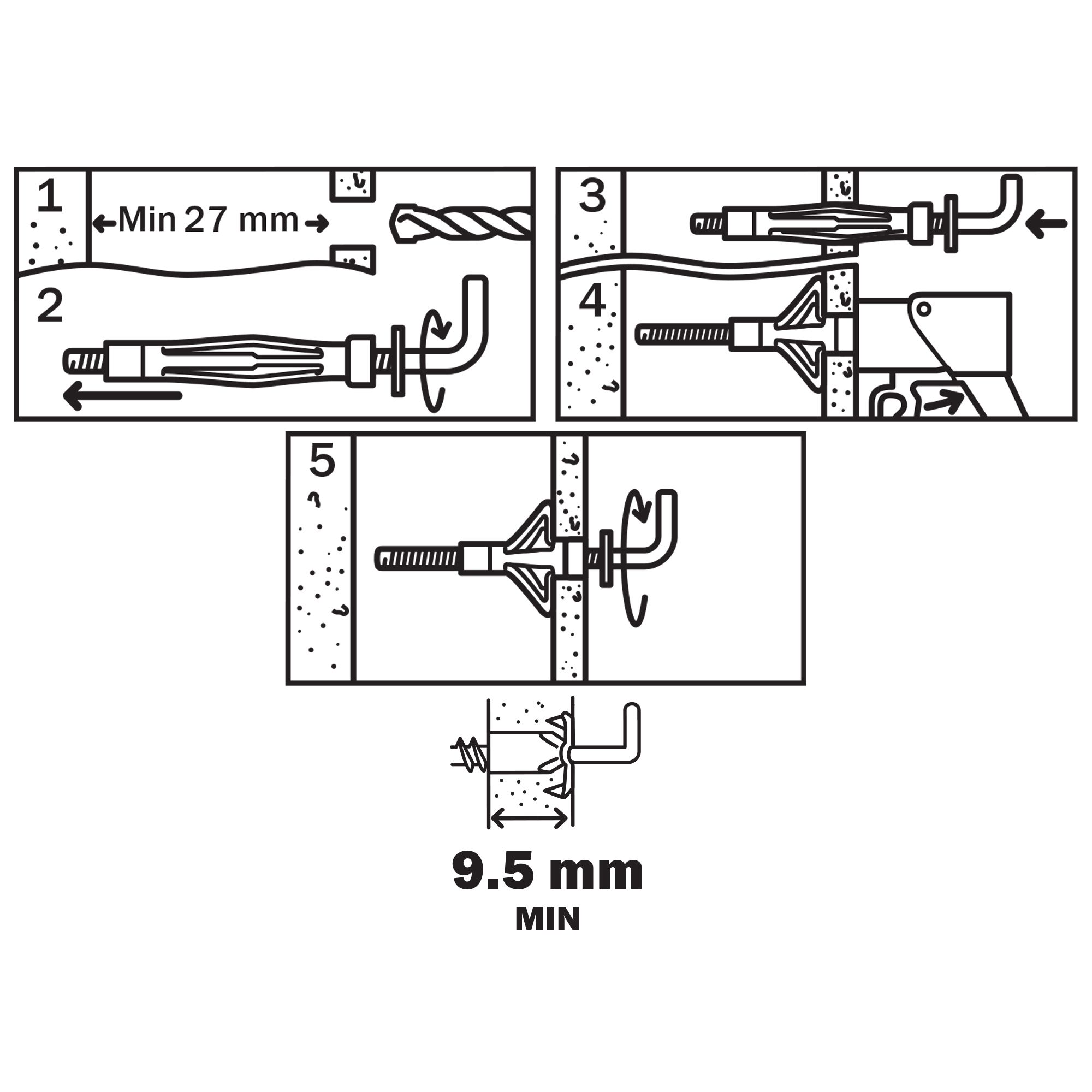 Rawlplug Hollow Wall Anchors M5 x 37mm 20 Pack - 3