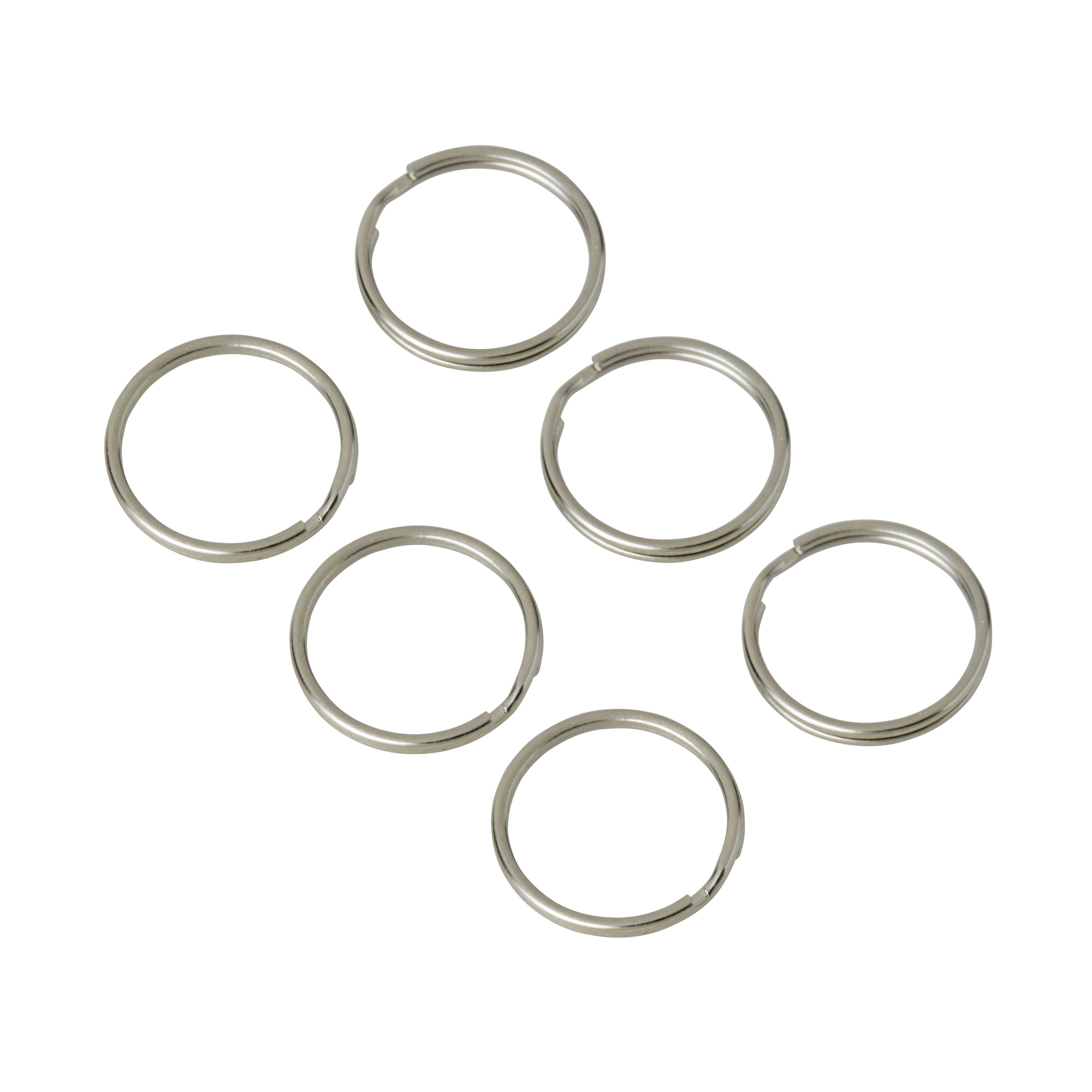 Diall Steel Split ring (Dia)18mm, Pack of 6