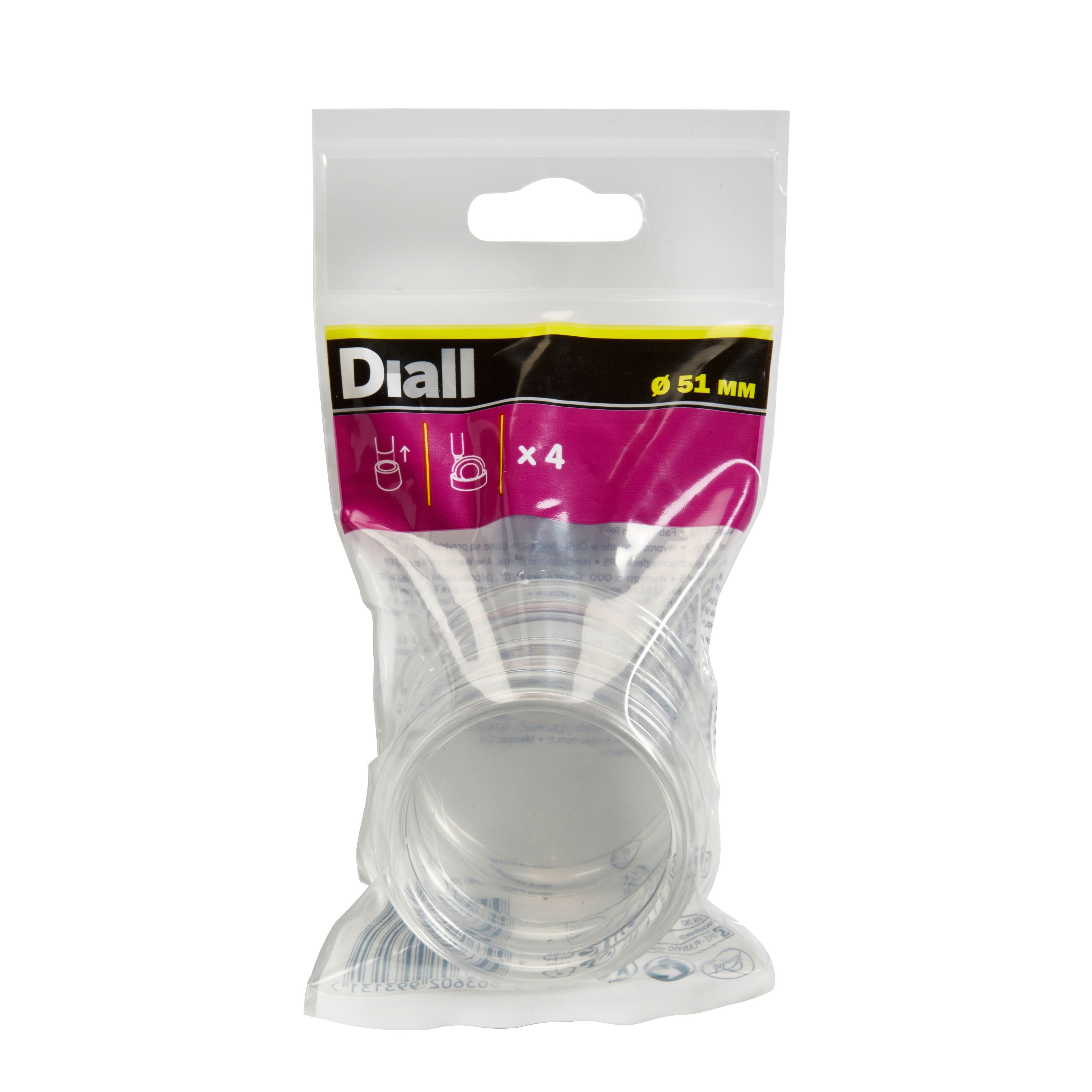 Diall Transparent Plastic Leg protectors (Dia)51mm, Pack of 4