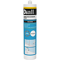 Diall Transparent Silicone-based Bathroom & kitchen Sanitary sealant, 300ml
