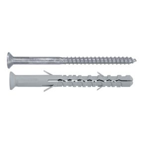 Diall TX Grey Nylon & steel Multi-purpose screw & wall plug (Dia)8mm (L)100mm, Pack of 6