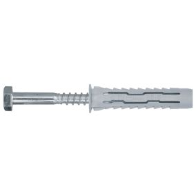 Diall Universal Grey Multi-purpose screw & wall plug (Dia)14mm (L)70mm, Pack of 2