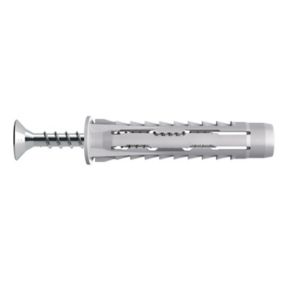 Diall Universal Grey Multi-purpose screw & wall plug (Dia)5mm (L)25mm, Pack of 20