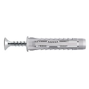 Diall Universal Grey Multi-purpose screw & wall plug (Dia)6mm (L)30mm, Pack of 10