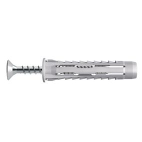 Diall Universal Grey Multi-purpose screw & wall plug (Dia)6mm (L)30mm, Pack of 50