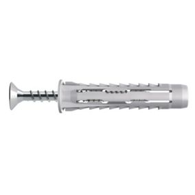 Diall Universal Grey Multi-purpose screw & wall plug (Dia)8mm (L)40mm, Pack of 4