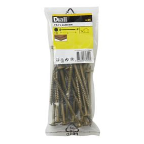 Diall Wafer Carbon steel Screw (Dia)6.7mm (L)100mm, Pack of 25