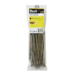 Diall Wafer Carbon steel Screw (Dia)6.7mm (L)150mm, Pack of 25