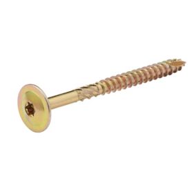 Diall Wafer Yellow-passivated Carbon steel Timber frame screw (Dia)8mm (L)100mm