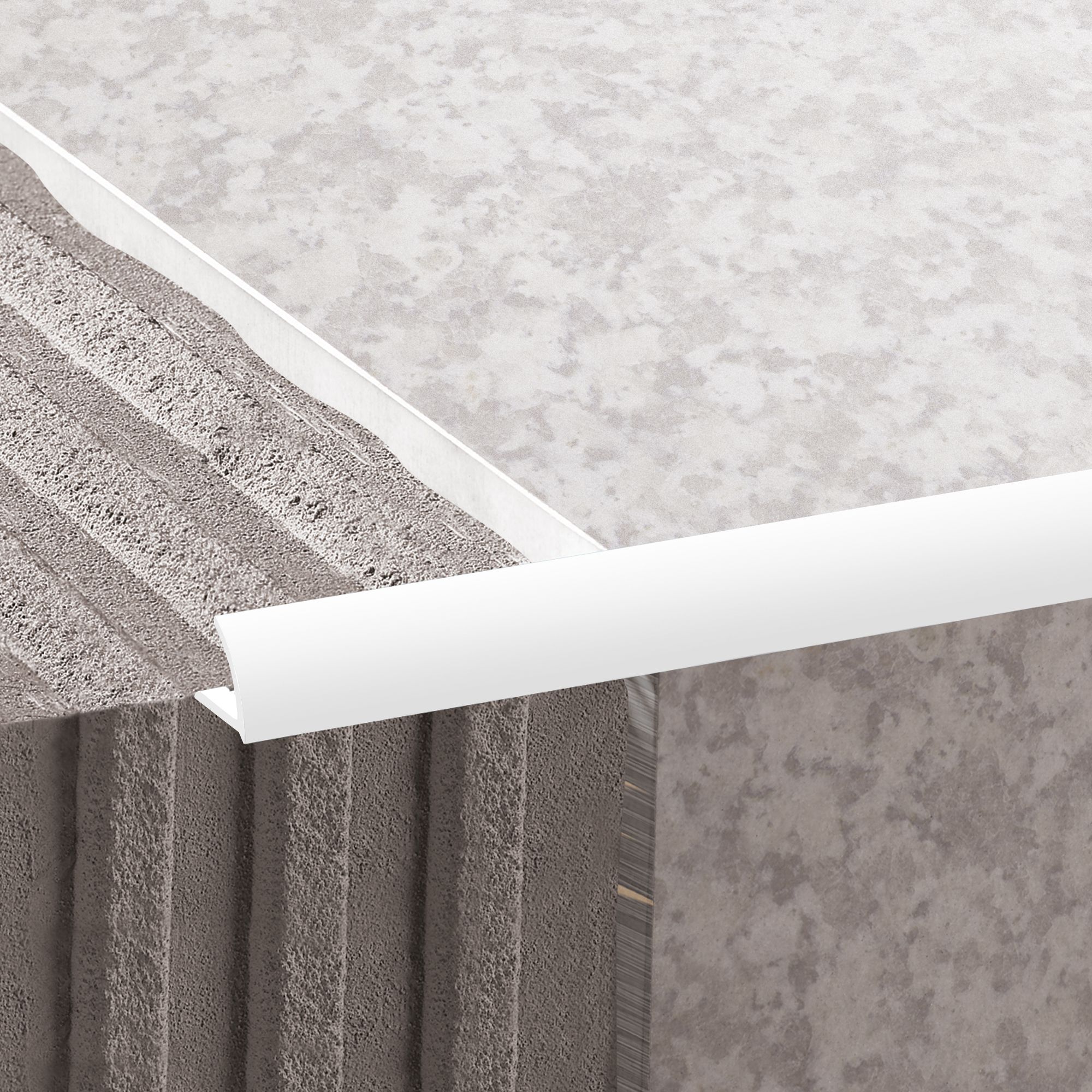 Diall White 12.5mm Round edge PVC External edge tile trim