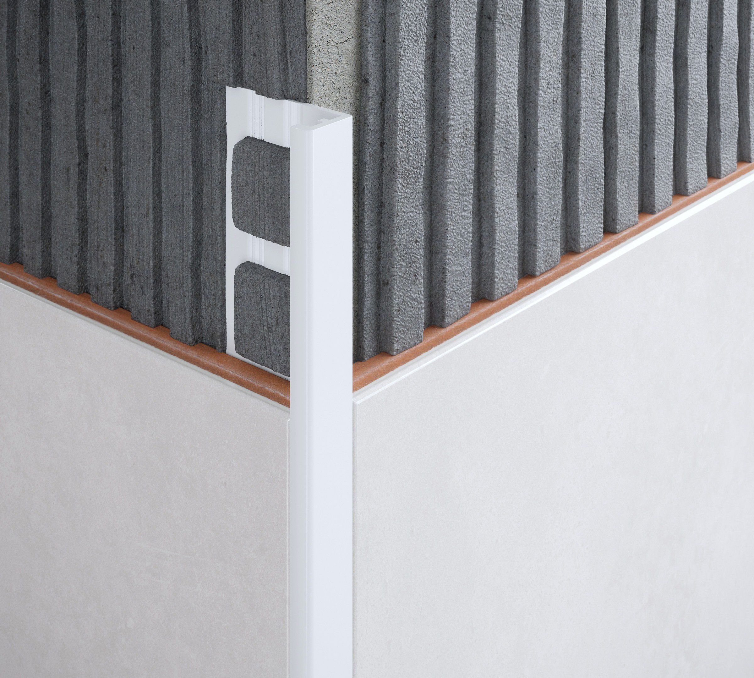 Diall White 12.5mm Straight PVC External edge tile trim - 3