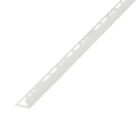 Diall White 9mm Round Polyvinyl chloride (PVC) External edge tile trim, (W)27mm