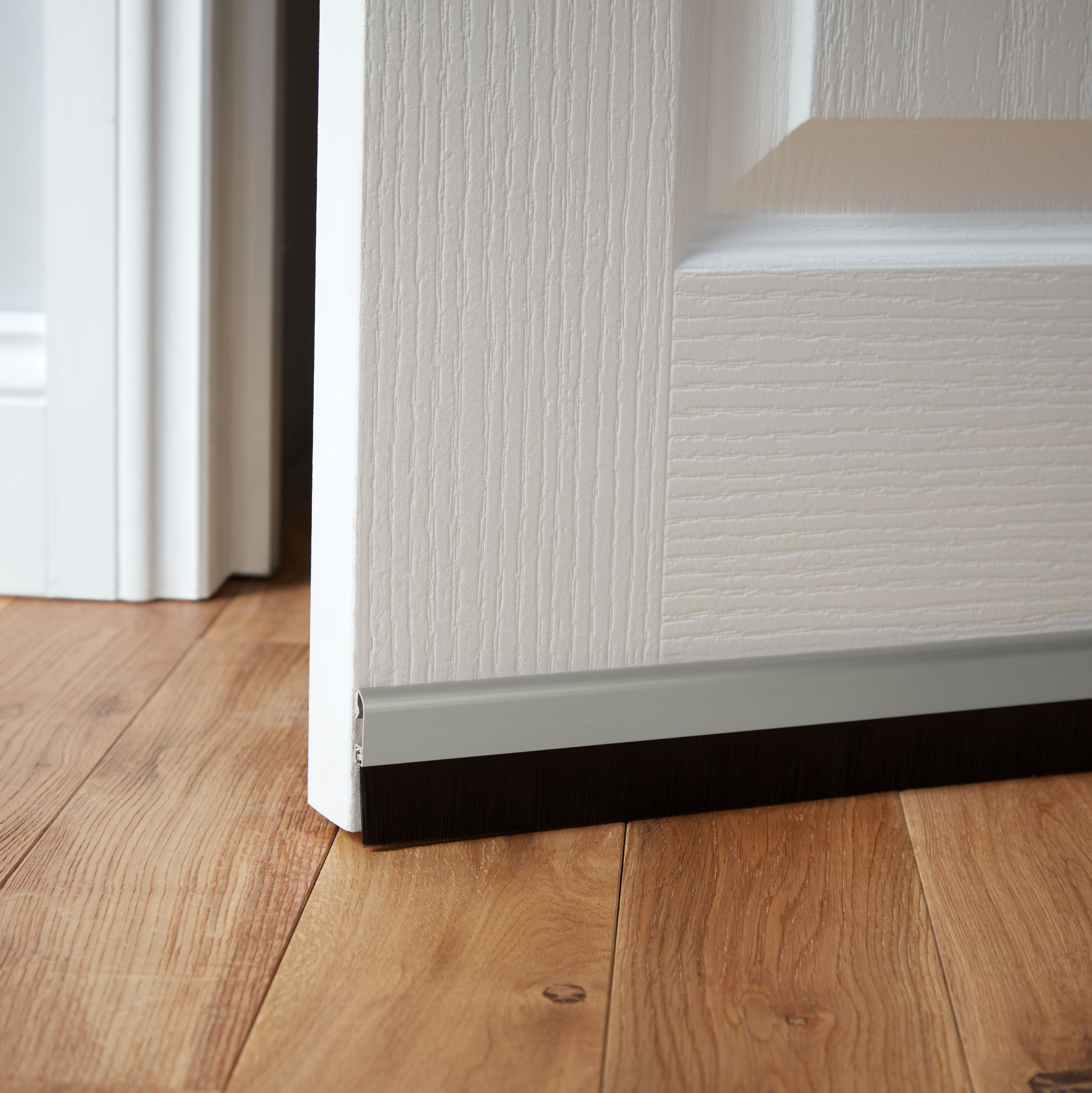 Diall White Aluminium Self-adhesive Draught excluder, (L)1m
