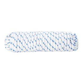 Diall White & blue Polypropylene Braided rope, (L)7.5m (Dia)10mm