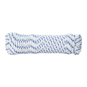 Diall White & blue Polypropylene (PP) Braided rope, (L)20m (Dia)5mm