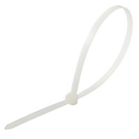 Diall White Cable tie (L)400mm, Pack of 50